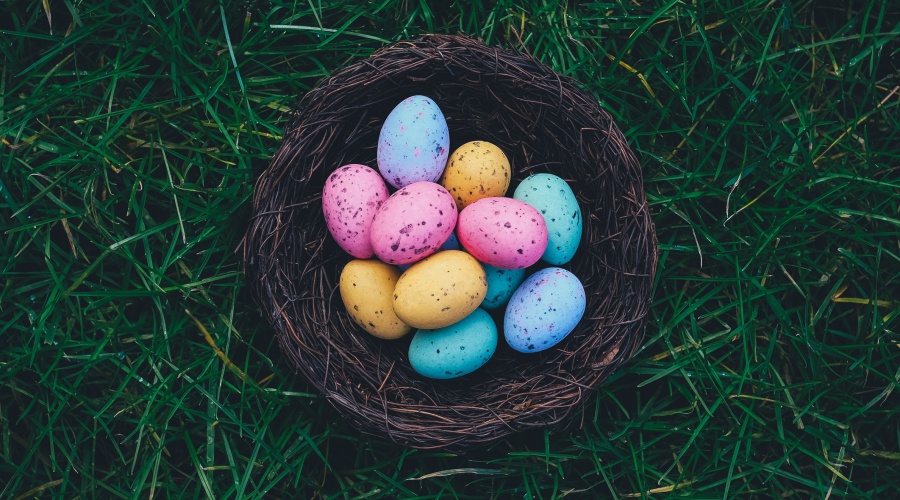 Easter eggs in a basket