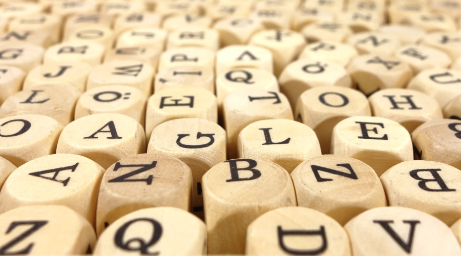 Dice with letters on them