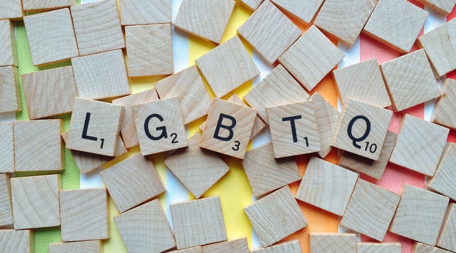 Scrabble tiles spelling LGBTQ