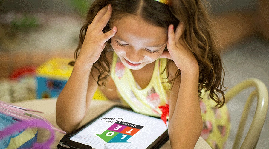 Young person using a tablet