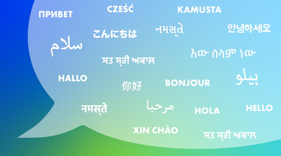 Different Languages saying Hello
