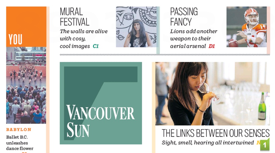 Image of front page of Vancouver Sun newspaper