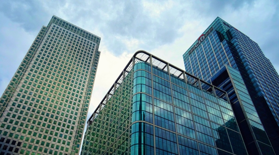 Blue skys with skyscrapers