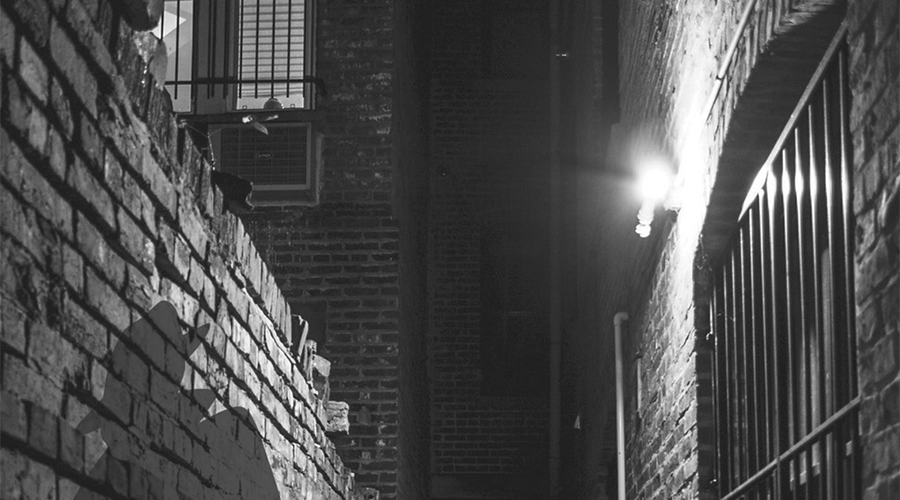 dark mysterious alleyway