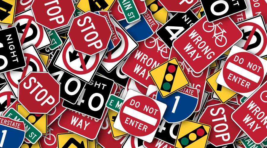 A variety of road signs