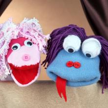 Two sock puppets