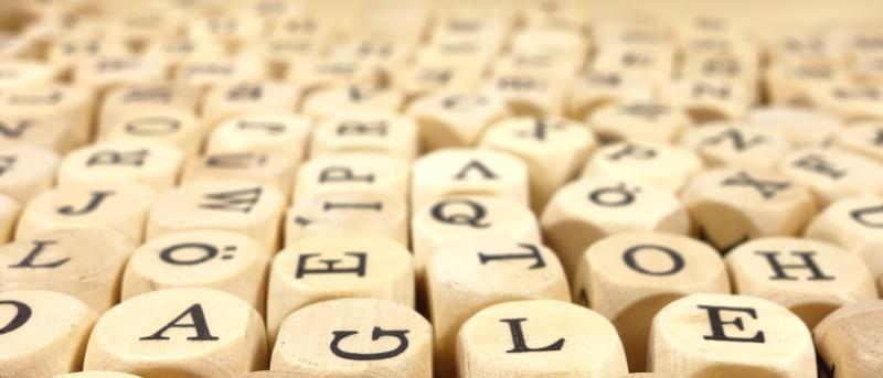 Dice with letters on them