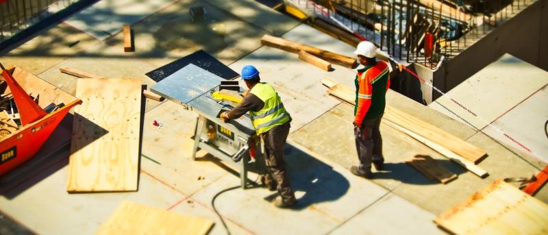 People working on a job site